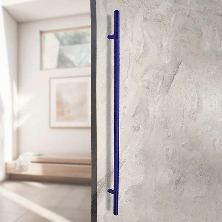 50" KNURLED LADDER PULL HANDLE - BACK-TO-BACK - BLUE FINISH - 304 STAINLESS STEEL - MOD. L22
