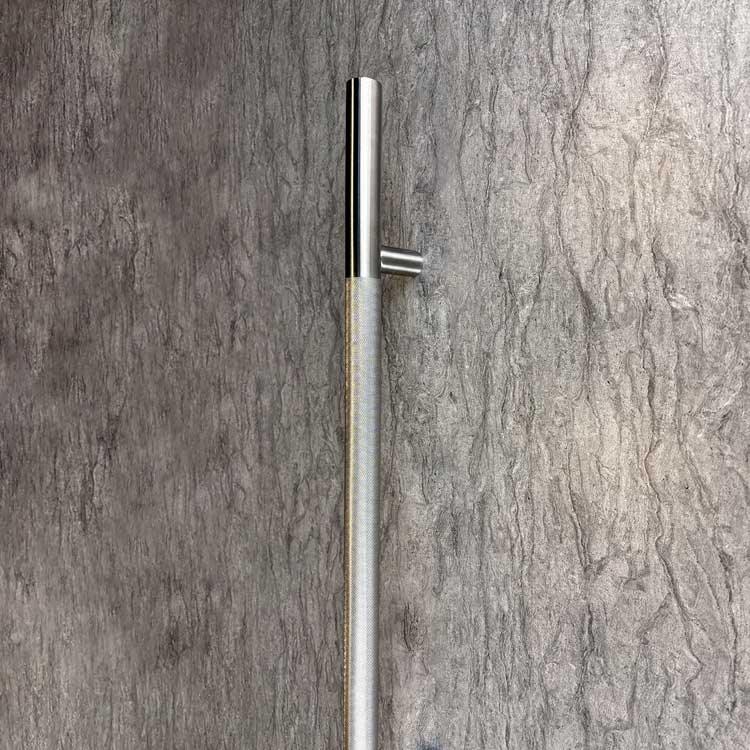 50" KNURLED LADDER PULL HANDLE - BACK-TO-BACK - SATIN FINISH - 304 STAINLESS STEEL - MOD. L22