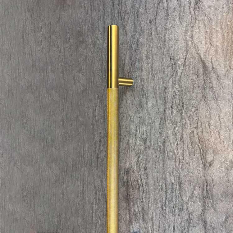 50" KNURLED LADDER PULL HANDLE - BACK-TO-BACK - SATIN BRASS FINISH - 304 STAINLESS STEEL - MOD. L22