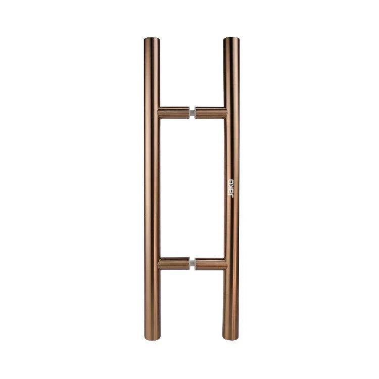 Rose gold 304 stainless steel ladder pull handle back-to-back design for wood doors, model L20