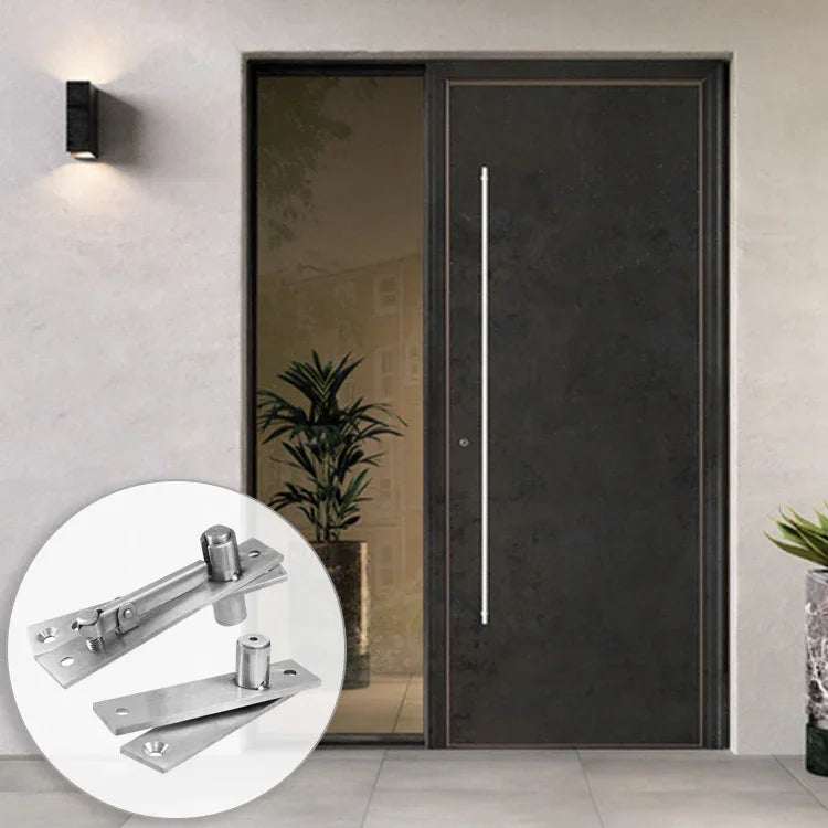 Heavy duty concealed stainless steel door pivot hinge with adjustable axes and ball bearing bottom pivot for doors up to 176 lbs and 900mm wide