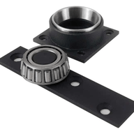 Heavy duty commercial industrial roller bearing pivot in black-enamel galvanized steel with 360-degree movement and high load capacity
