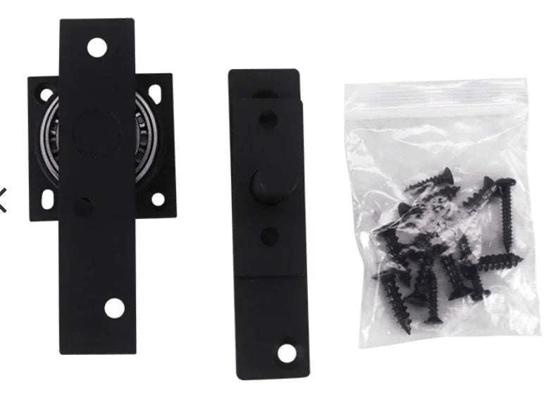 Heavy duty commercial industrial roller bearing pivot in black-enamel galvanized steel with screws included and 360-degree movement