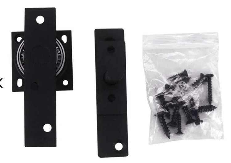 Heavy duty commercial industrial roller bearing pivot in black-enamel galvanized steel with screws included and 360-degree movement