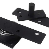 Heavy duty commercial industrial roller bearing pivot in black-enamel galvanized steel with 360-degree movement and screws included