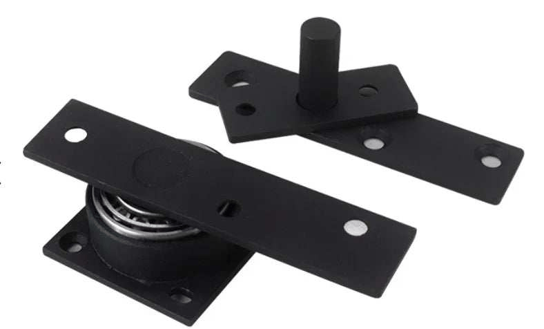 Heavy duty commercial industrial roller bearing pivot in black-enamel galvanized steel with 360-degree movement and screws included