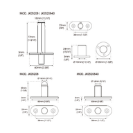 FLUSH PIVOT STAINLESS STEEL MAX. 143 LB MOD. JK05208