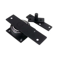 Heavy duty commercial galvanized steel industrial roller bearing pivot with black enamel finish and 360 degree movement