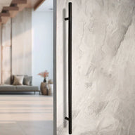 50" KNURLED LADDER PULL HANDLE BACK-TO-BACK - BLACK FINISH - 304 STAINLESS STEEL - MOD. L22