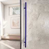 50" KNURLED LADDER PULL HANDLE - BACK-TO-BACK - BLUE FINISH - 304 STAINLESS STEEL - MOD. L22
