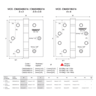 TURGRIFFE FULL MORTISE BALL BEARING HINGE