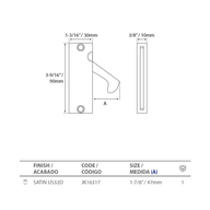 L CONCEALED FLUSH HANDLE 