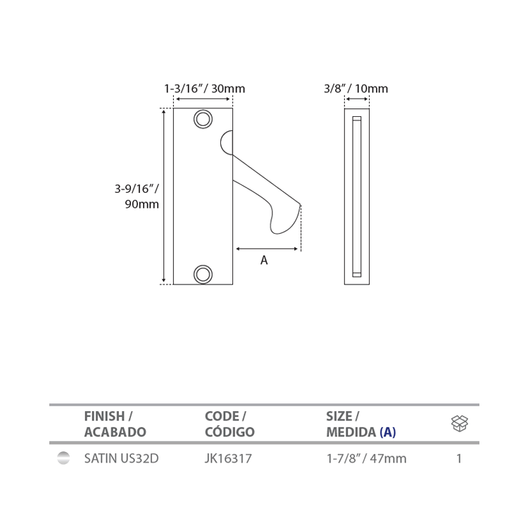 L CONCEALED FLUSH HANDLE 