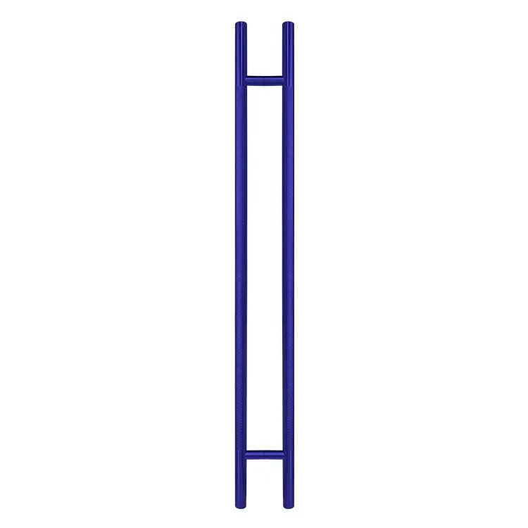 50 inch blue knurled ladder pull handle made of 304 stainless steel with back-to-back design and 1-1/4 inch tube diameter