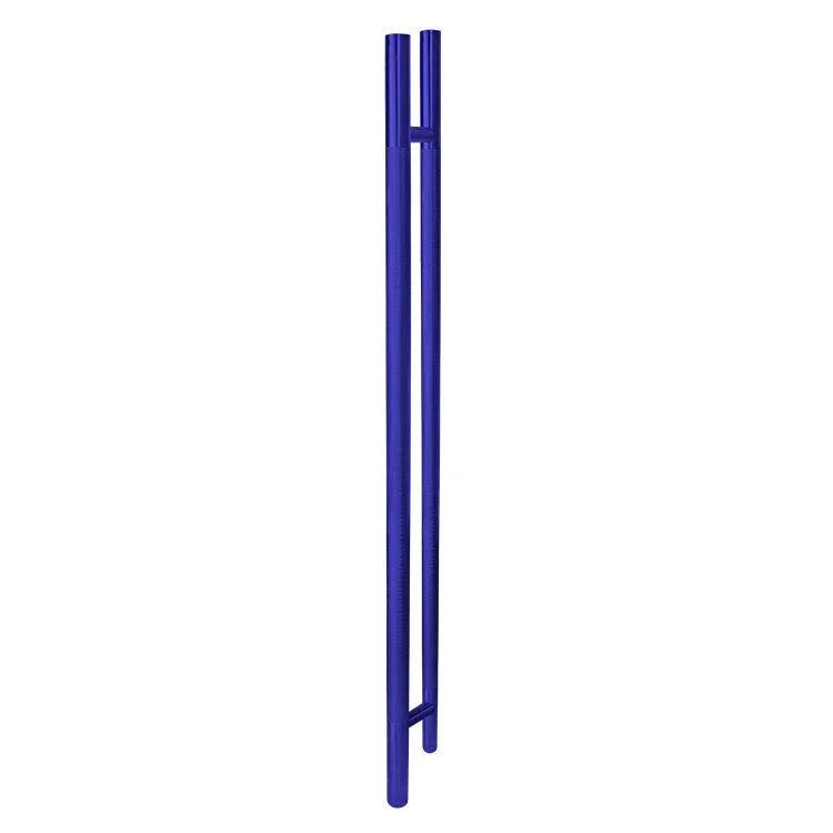 50-inch blue knurled ladder pull handle made of 304 stainless steel with back-to-back design and 1-1/4 inch tube diameter