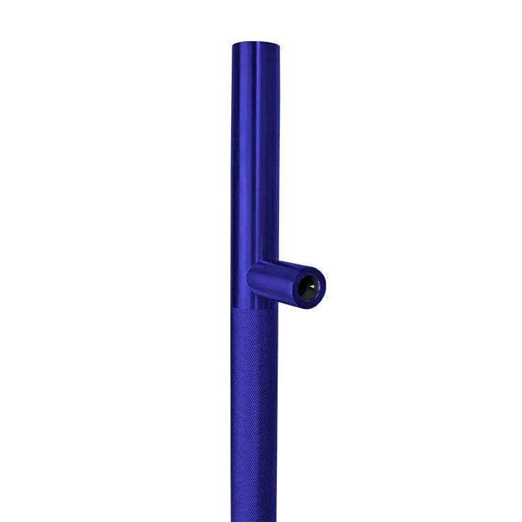 50 inch blue finish knurled ladder pull handle made of 304 stainless steel with modern texture and 1-1/4 inch diameter