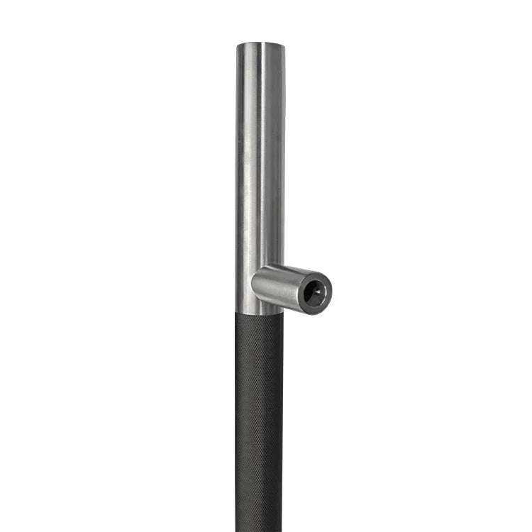 50 inch knurled ladder pull handle in satin and black finish, 304 stainless steel, modern textured grip, back-to-back design