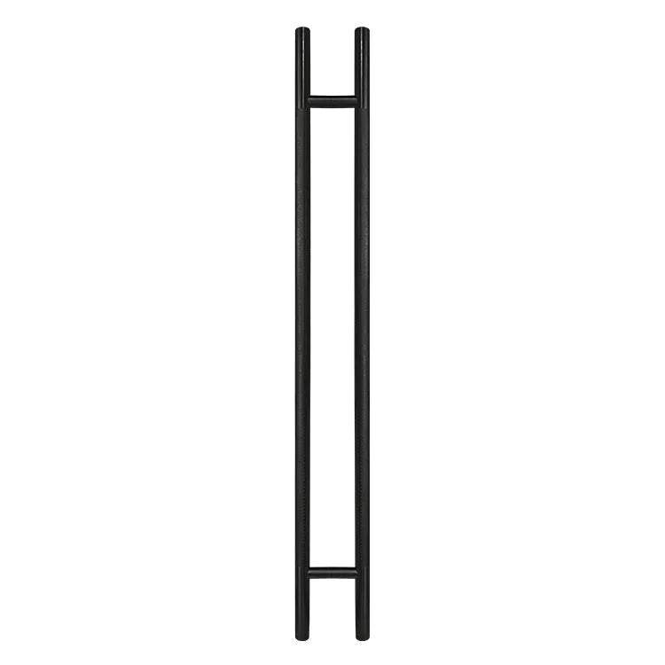 50-inch black knurled ladder pull handle made of 304 stainless steel with modern texture and 1-1/4 inch tube diameter