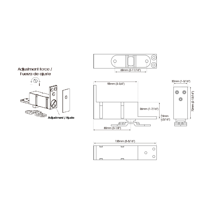 BOTTOM SPRING PIVOT - STAINLESS STEEL