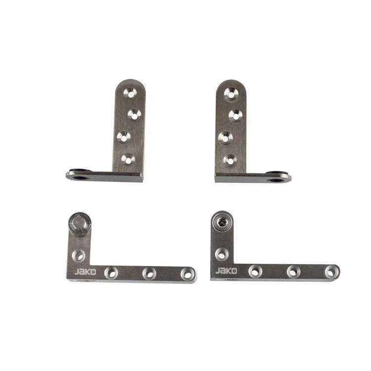 Stainless steel one-way door pivot hinge set with satin finish for hidden doors, adjustable height and max 88 lbs load capacity