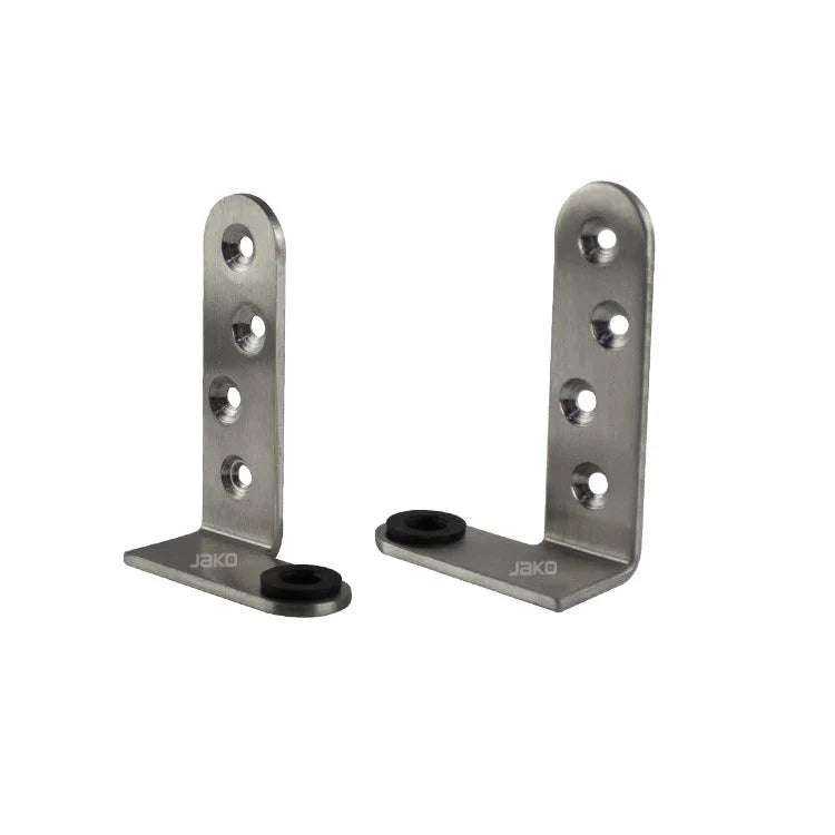Stainless steel one-way door pivot hinge set for doors up to 88 lbs with adjustable height and satin finish