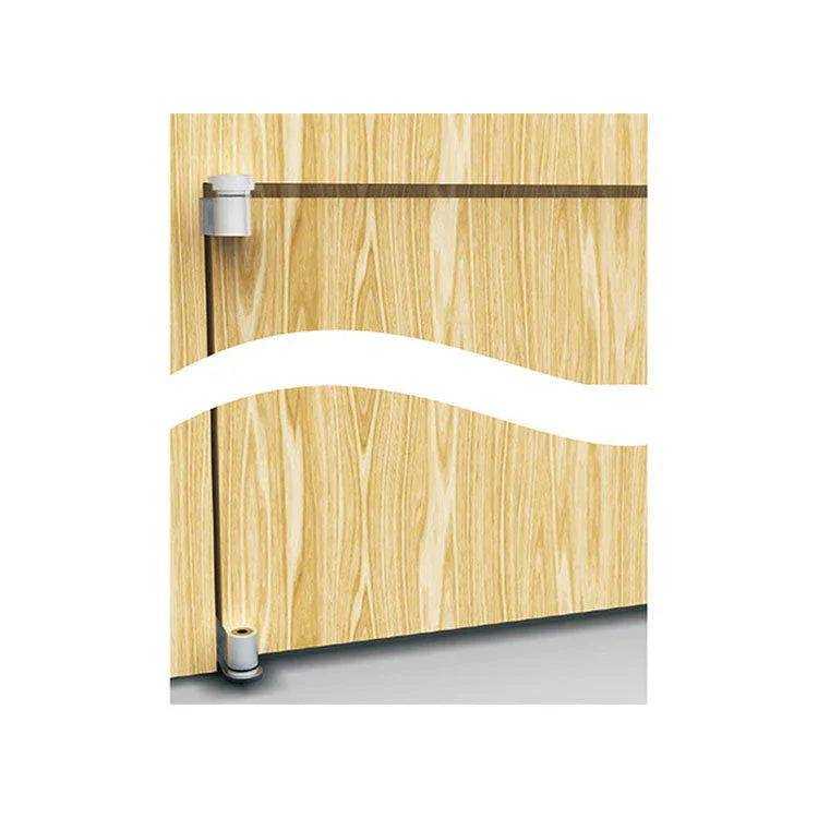 Stainless steel one-way door pivot hinge with 360° rotation for secret doors, supporting up to 88 lbs and adjustable for door thickness 1-3/8” to 1-3/4”