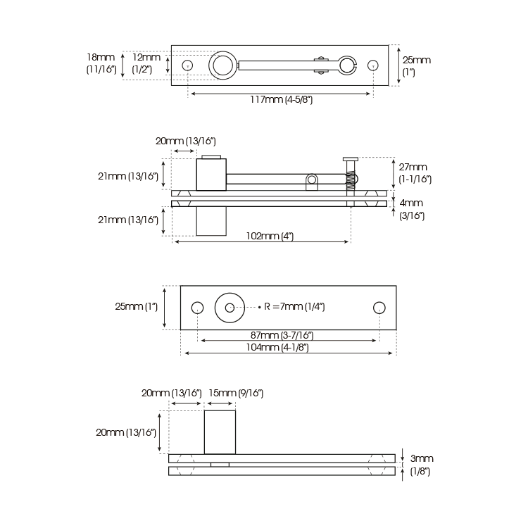 HEAVY DUTY CONCEALED DOOR PIVOT 