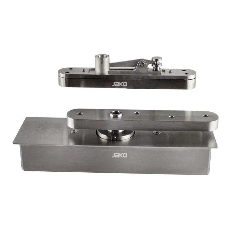 Heavy duty stainless steel door pivot for max 1100 lbs doors with satin finish and 360-degree movement