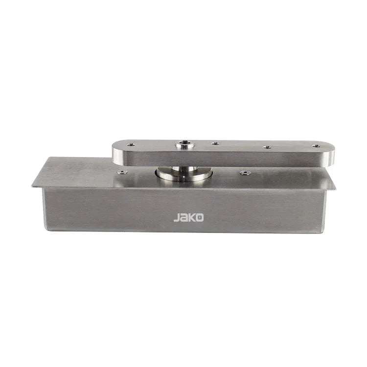 Heavy duty stainless steel door pivot for doors up to 1100 lbs with 360-degree movement and satin finish
