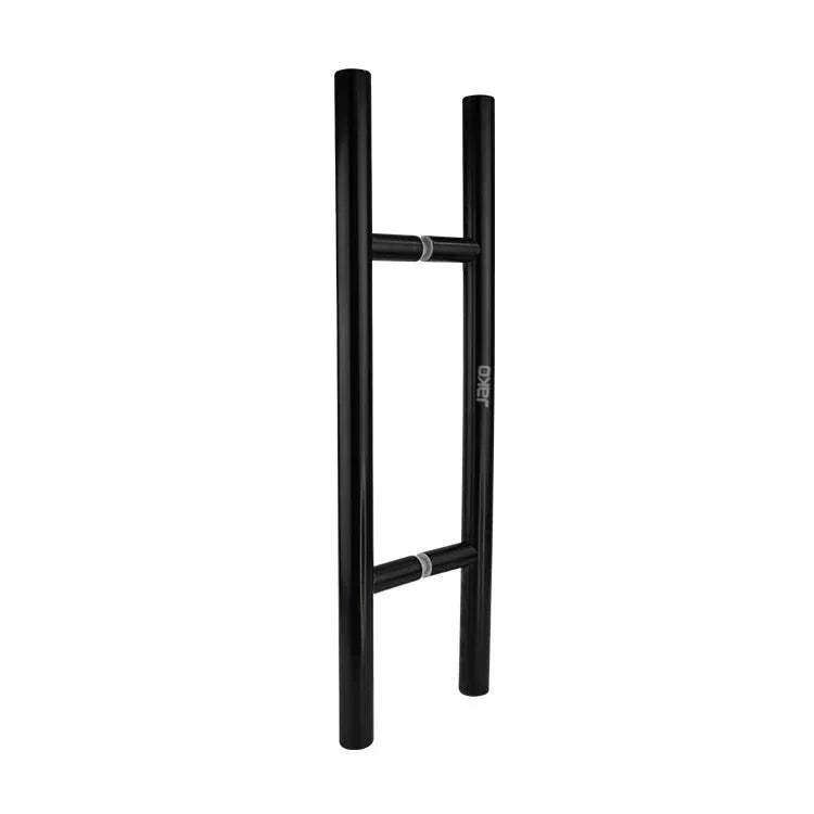 Black finish ladder pull handle made of 304 stainless steel, back-to-back design, available in multiple sizes