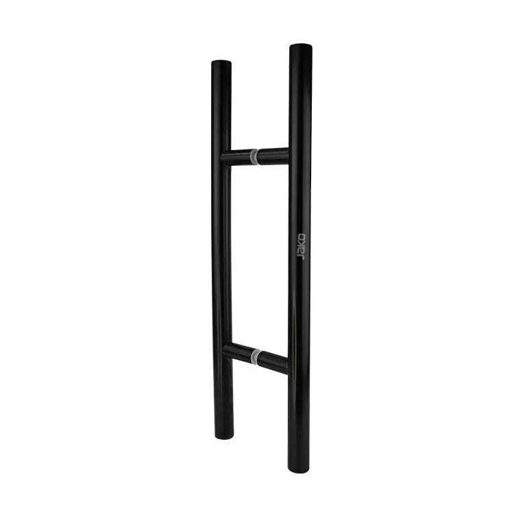 Black finish ladder pull handle made of 304 stainless steel, back-to-back design, available in multiple sizes
