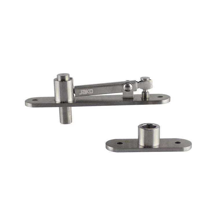 Stainless steel pivot hinge for swinging doors with max 176 lb load capacity and bidirectional 150-degree range of movement