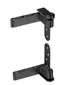 Black stainless steel one-way door pivot hinge with adjustable height and hidden design for secret doors, model JK05207, max 88 lbs load capacity