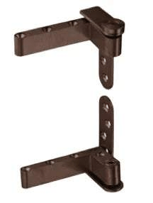 Stainless steel one-way door pivot hinge in chocolate finish for secret doors with adjustable height and 88 lbs load capacity